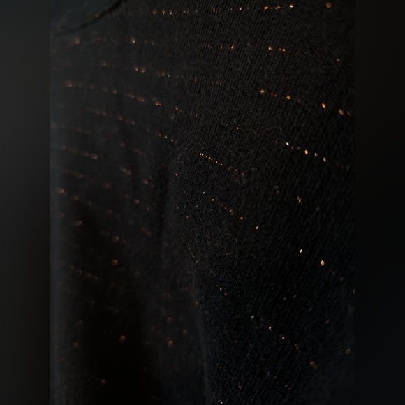 All Saints Black Cropped Sweatshirt with Gold Sparkle Threading / XS - Picture 3 of 5